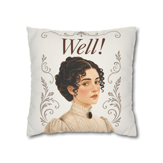 Well! - Emma M Lion Throw Pillow Cover