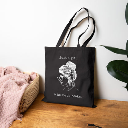 Just a Girl Who Loves Books Canvas Tote Bag