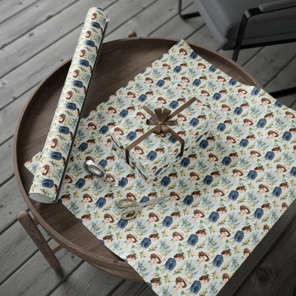 Emma M Lion Gift Wrap - Book Lovers