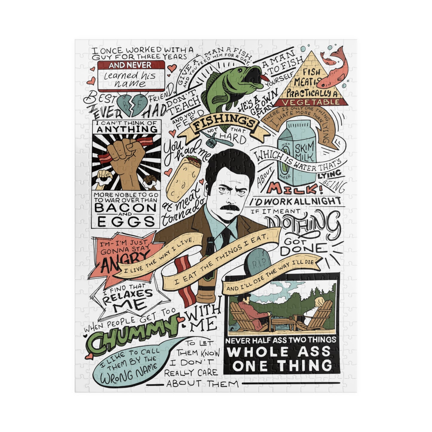 Ron Swanson Quote Puzzle - Parks & Rec Fans