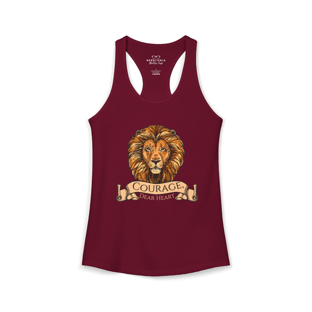 Aslan Courage Dear Heart - Chronicles of Narnia Racerback Tank Top
