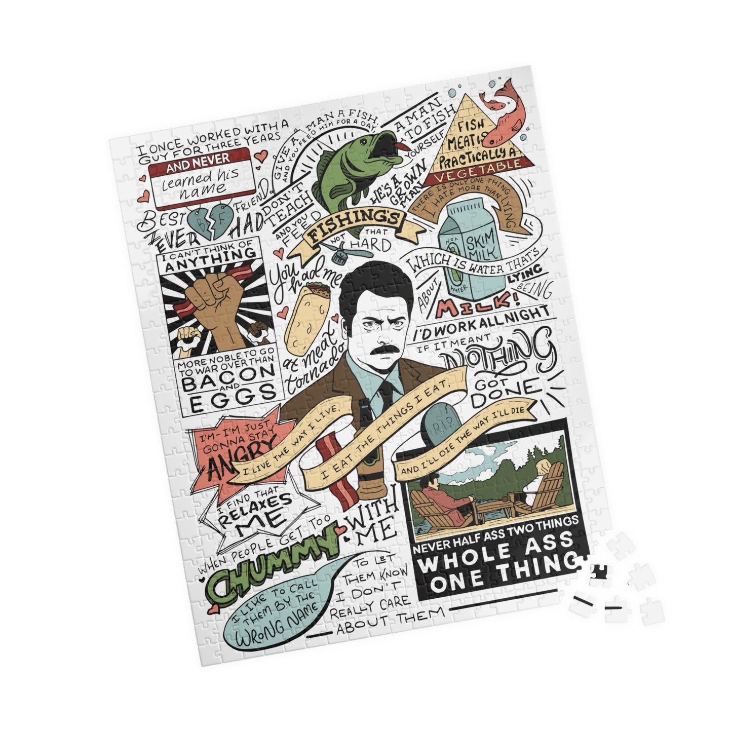 Ron Swanson Quote Puzzle - Parks & Rec Fans