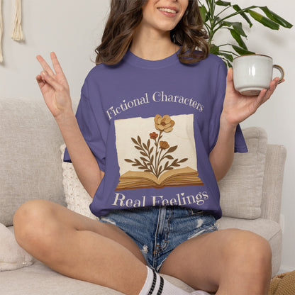 Fictional Characters Real Feelings - Book Lovers T-shirt