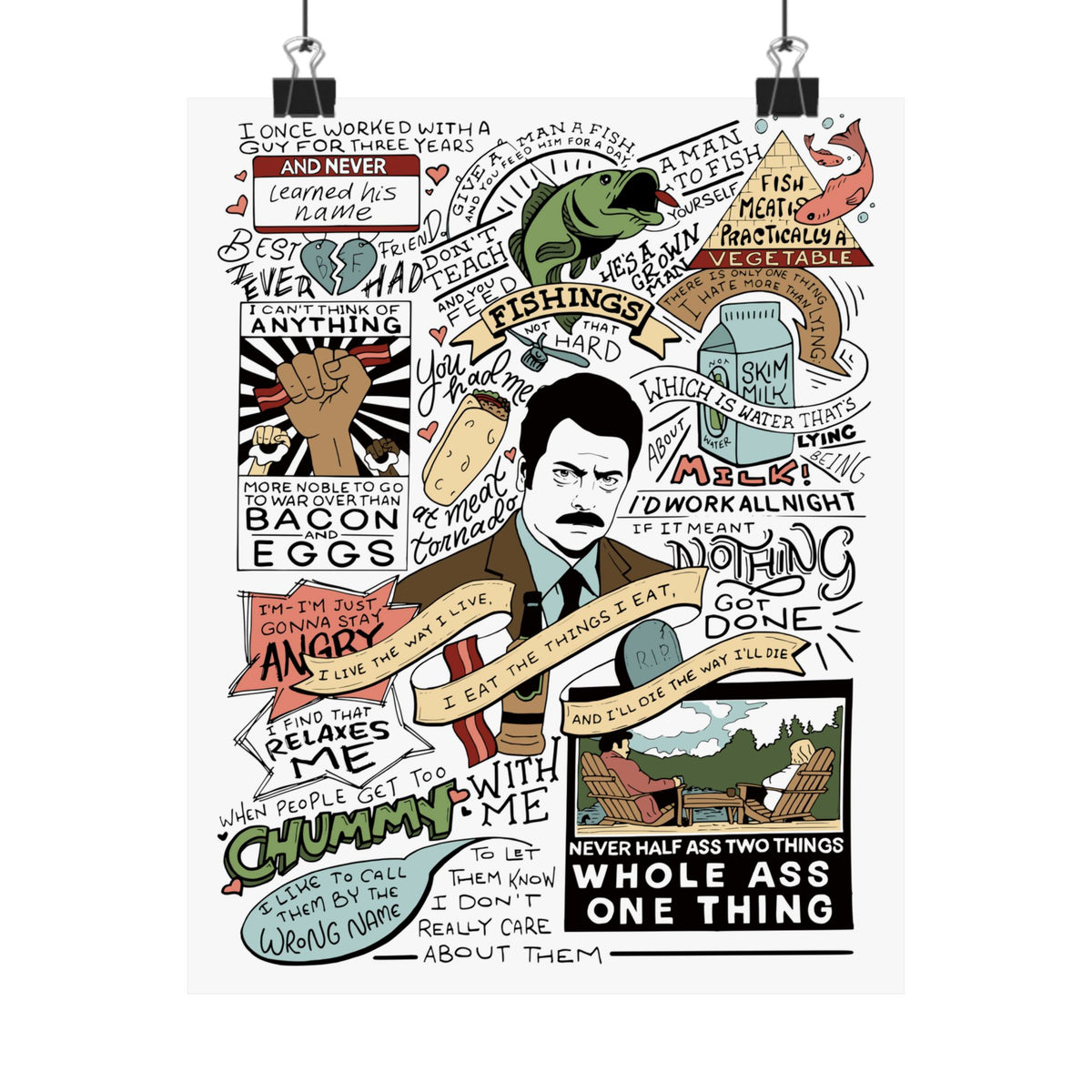 Ron Swanson Quotes - Parks & Rec Poster