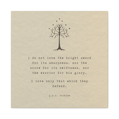 I Do Not Love The Sword Quote Canvas - Lord of the Rings Art