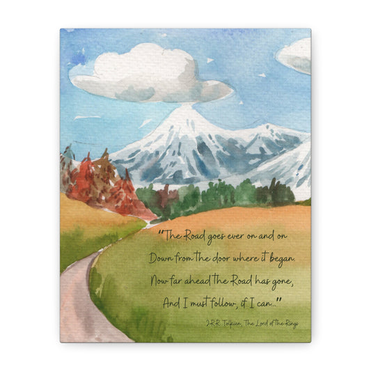 The Road Goes Ever On Tolkien Quote - Lord of the Rings Canvas Wall Art