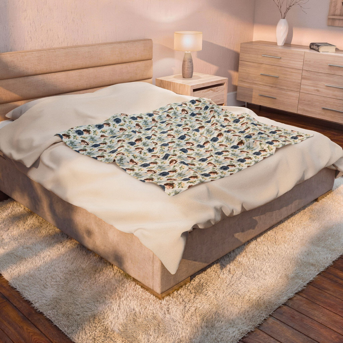 Velveteen Plush - Emma M Lion Throw Blanket