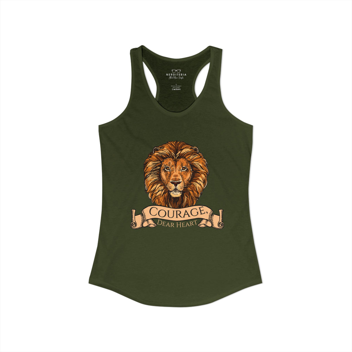 Aslan Courage Dear Heart - Chronicles of Narnia Racerback Tank Top