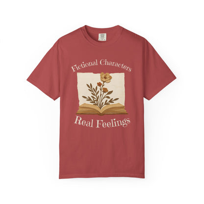 Fictional Characters Real Feelings - Book Lovers T-shirt