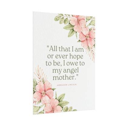 Abraham Lincoln Angel Mother Quote - Fine Art Print