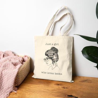 Just a Girl Who Loves Books Canvas Tote Bag