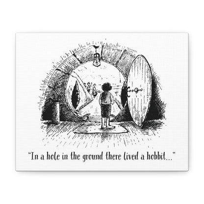 In a Hole in the Ground There Lived a Hobbit - Lord of the Rings Canvas Wall Art