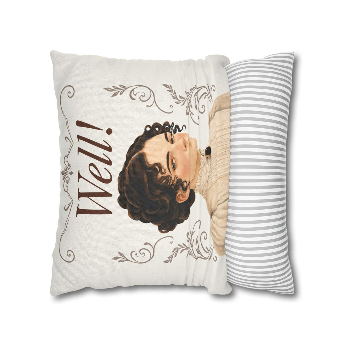 Well! - Emma M Lion Throw Pillow Cover