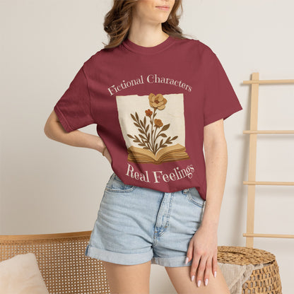 Fictional Characters Real Feelings - Book Lovers T-shirt