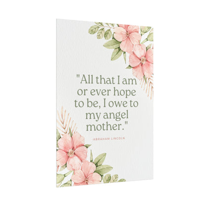 Abraham Lincoln Angel Mother Quote - Fine Art Print