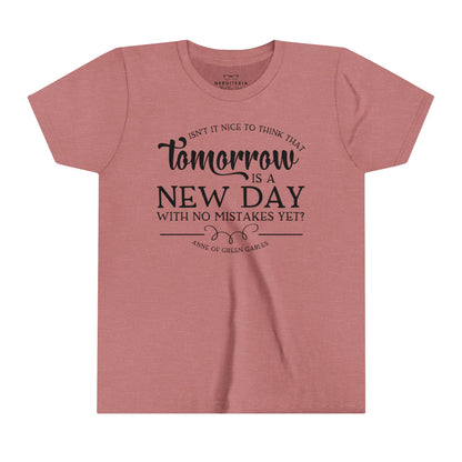 Tomorrow is a New Day Youth T-Shirt - Anne of Green Gables