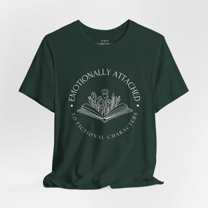 Emotionally Attached to Fictional Characters T-shirt (Dark) - Book Lovers