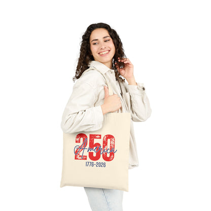 250th America Tote Bag — 1776-2026 Patriotic Canvas Grocery Tote