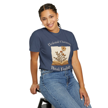 Fictional Characters Real Feelings - Book Lovers T-shirt
