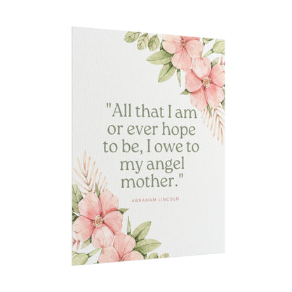 Abraham Lincoln Angel Mother Quote - Fine Art Print