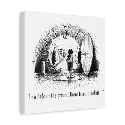 In a Hole in the Ground There Lived a Hobbit - Lord of the Rings Canvas Wall Art