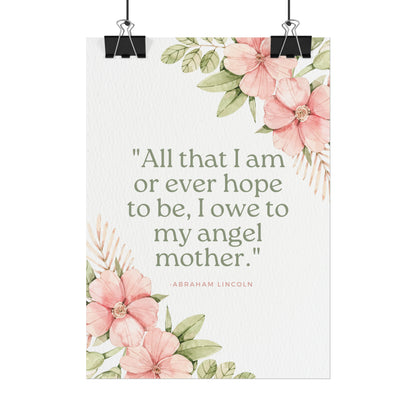 Abraham Lincoln Angel Mother Quote - Fine Art Print