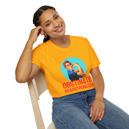 Obstinate Headstrong Rosie The Riveter - Jane Austen Quote T-shirt