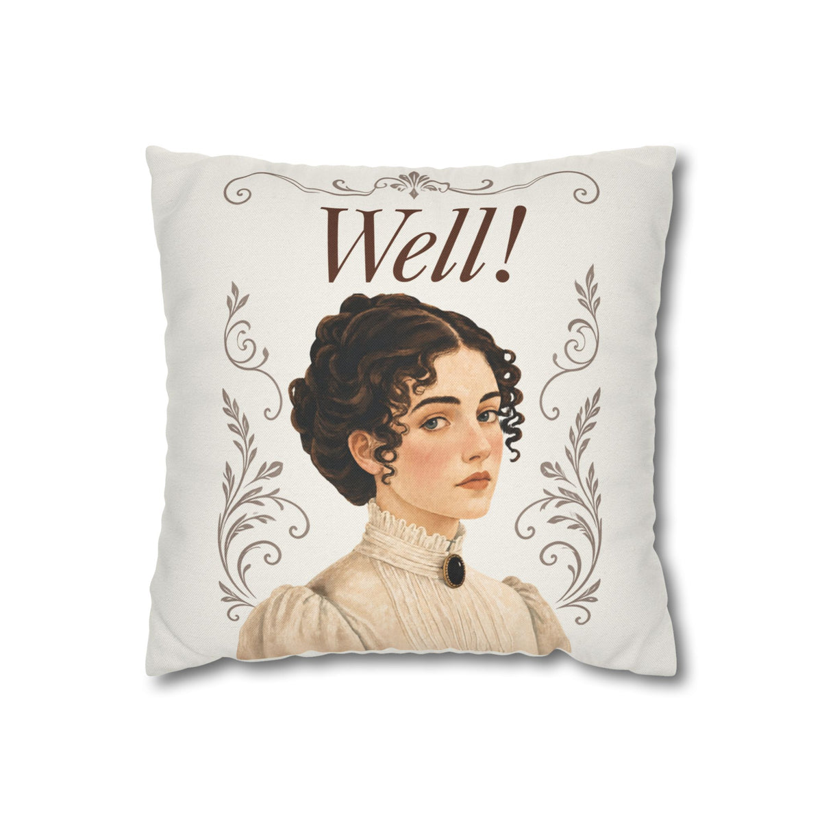 Well! - Emma M Lion Throw Pillow Cover