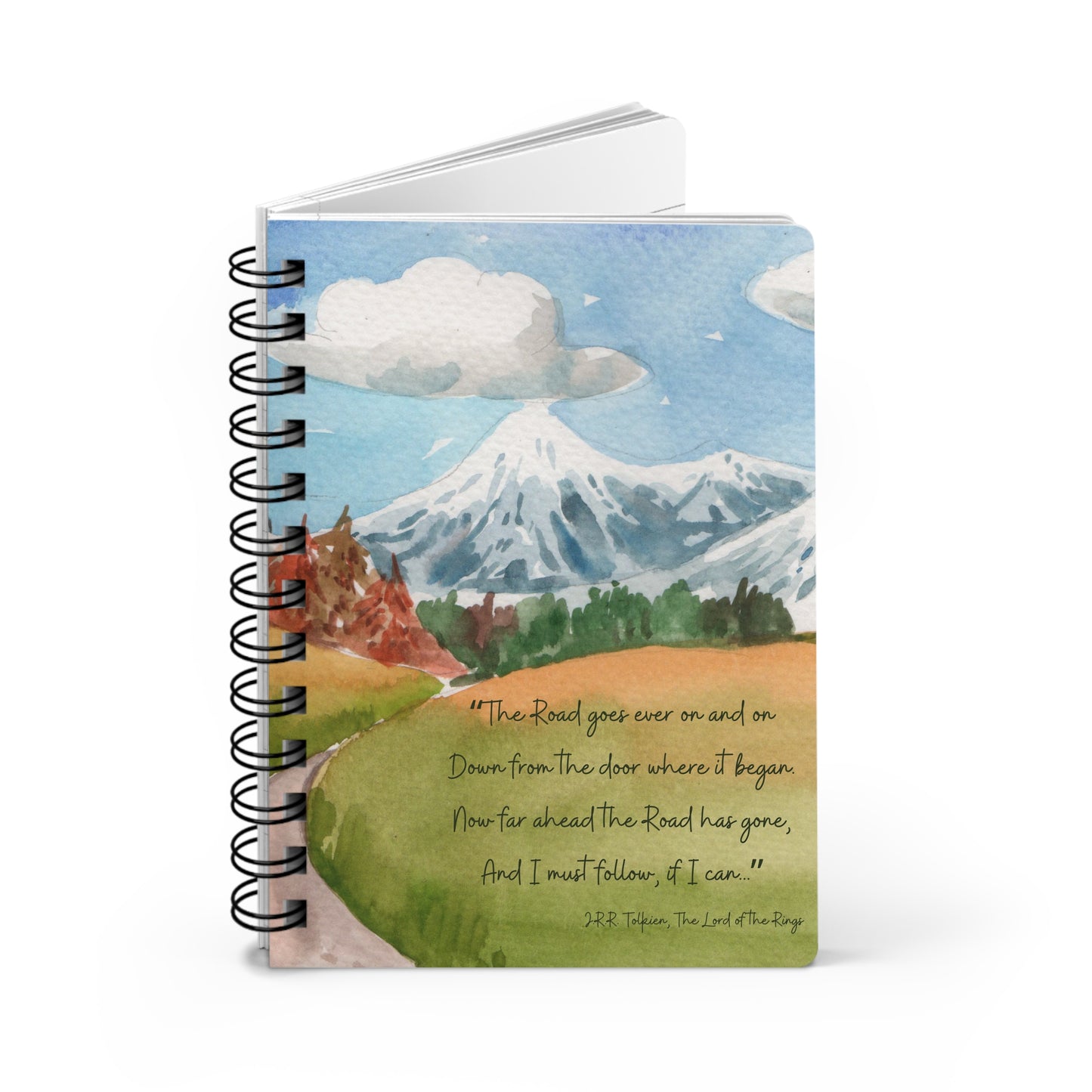 The Road Goes Ever On Tolkien Quote - The Lord of the Rings Spiral Notebook