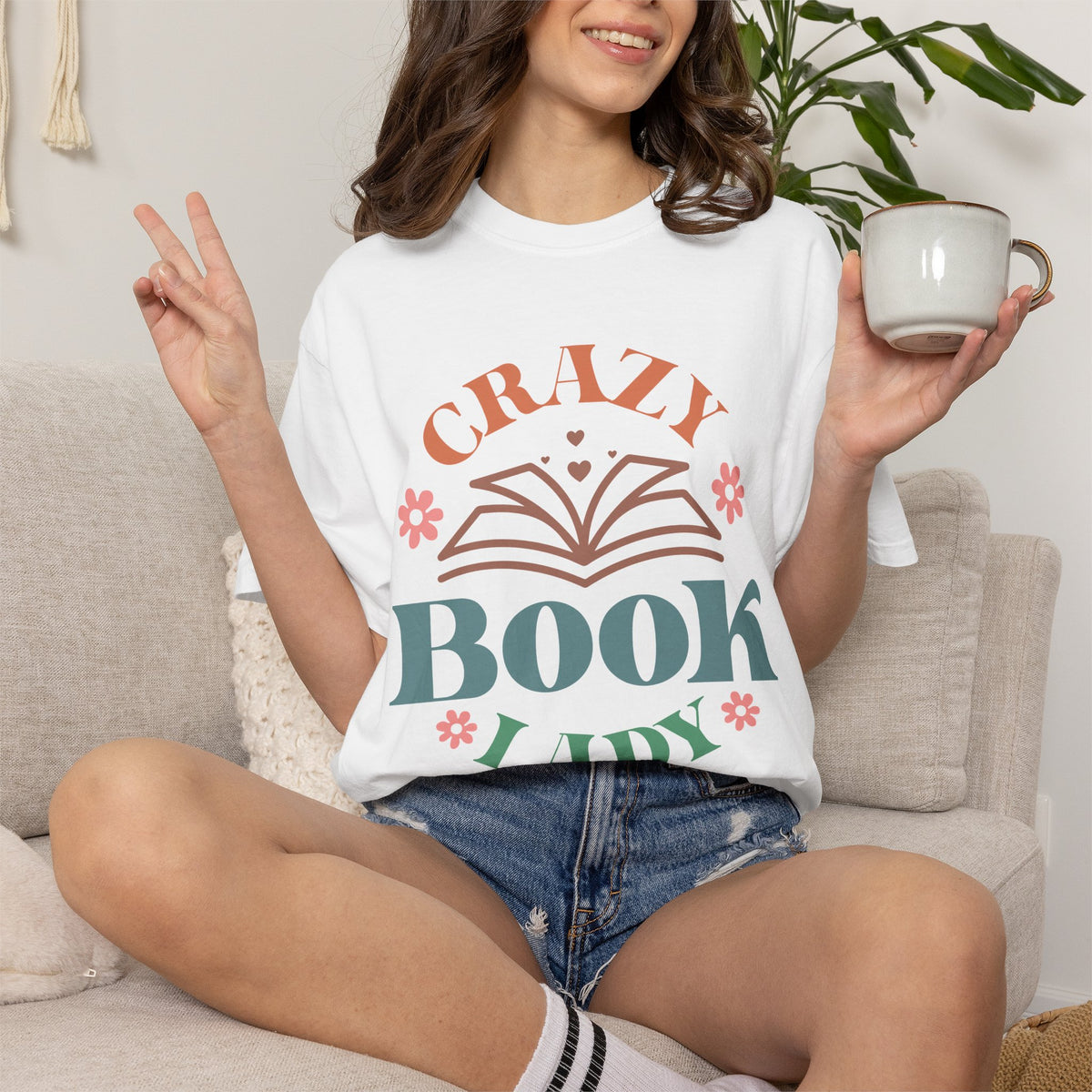 Crazy Book Lady Oversized T-shirt - Book Lovers