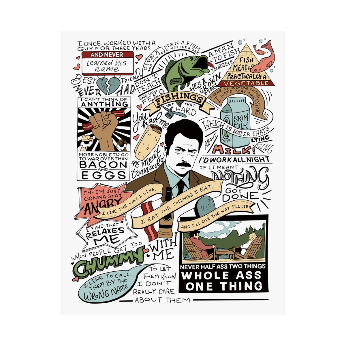Ron Swanson Quotes - Parks & Rec Poster