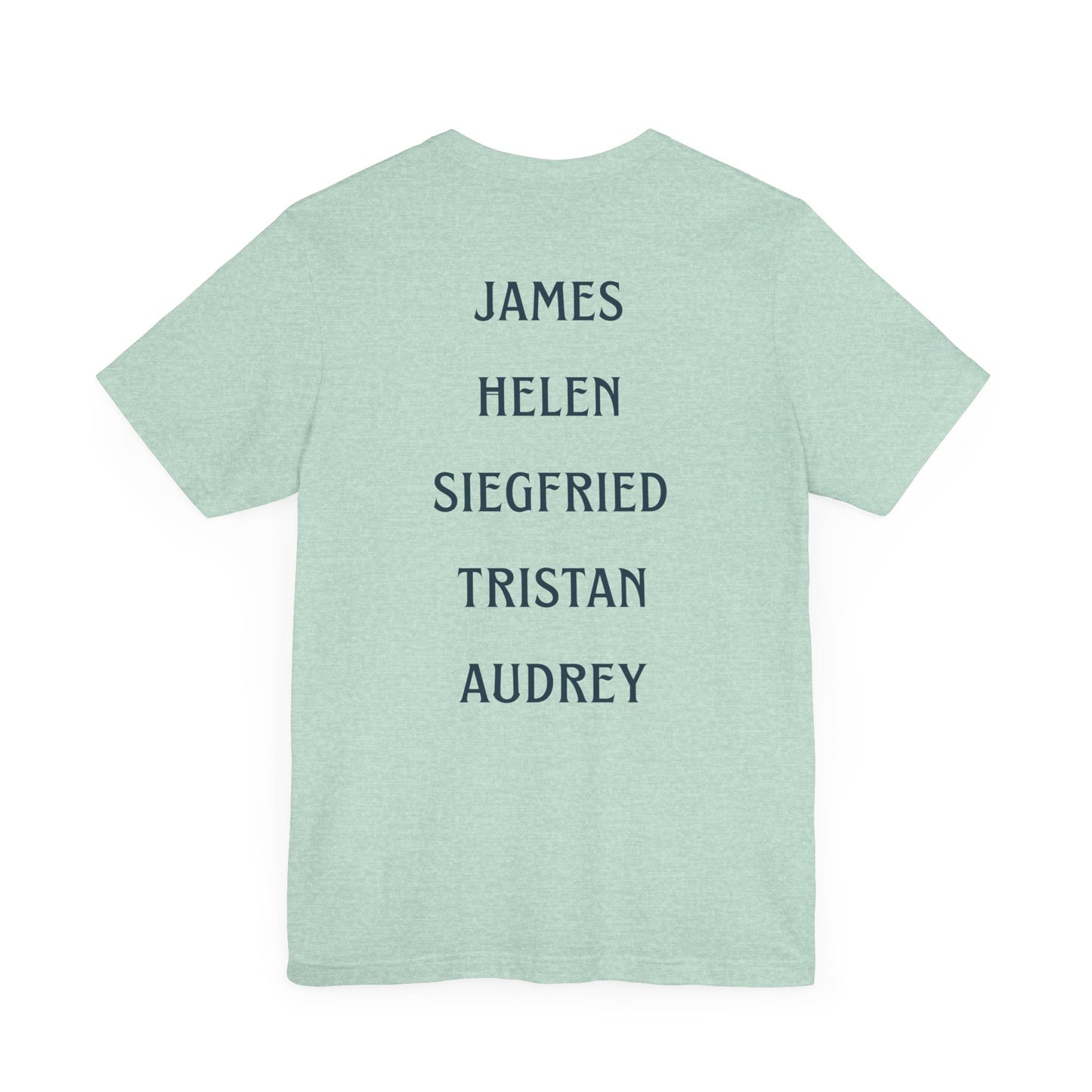 Skeldale House T-shirt with Character Names on Back - All Creatures Great and Small