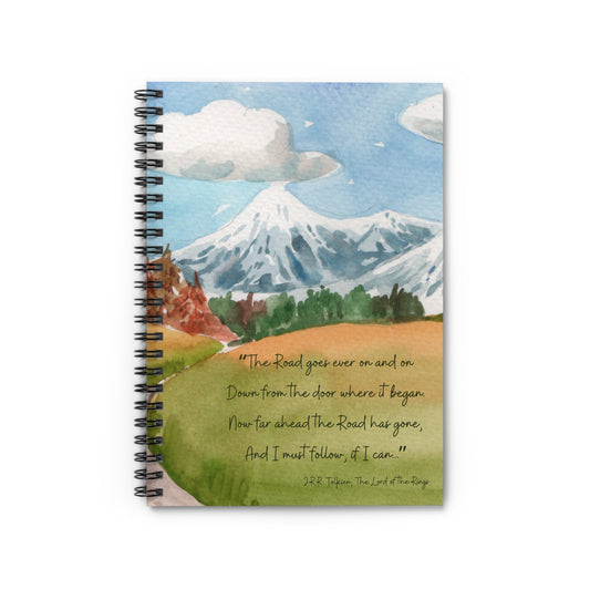 The Road Goes Ever On Tolkien Quote - The Lord of the Rings Spiral Notebook