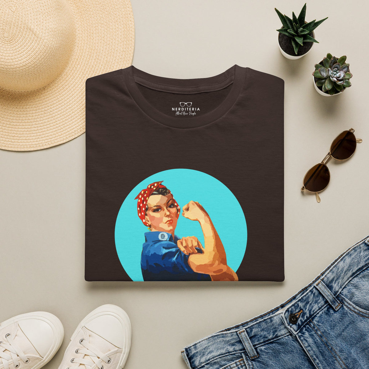 Obstinate Headstrong Rosie The Riveter - Jane Austen Quote T-shirt