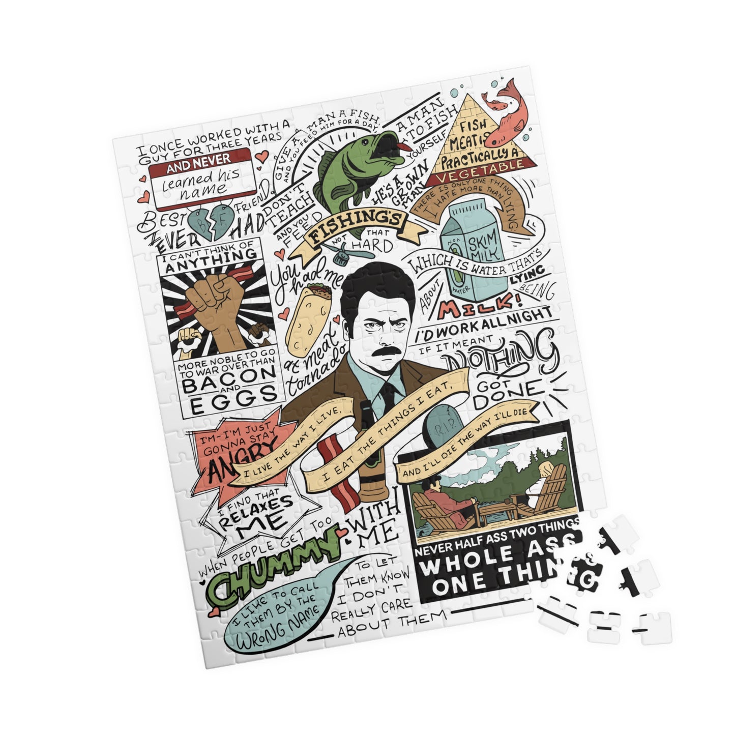Ron Swanson Quote Puzzle - Parks & Rec Fans