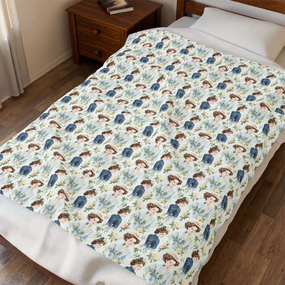 Velveteen Plush - Emma M Lion Throw Blanket