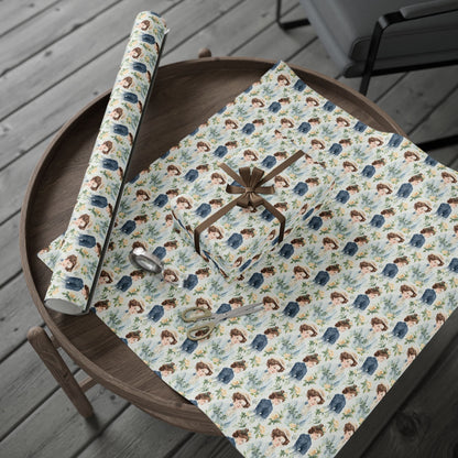 Emma M Lion Gift Wrap - Book Lovers
