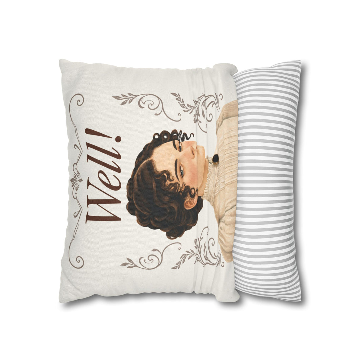 Well! - Emma M Lion Throw Pillow Cover