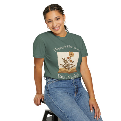 Fictional Characters Real Feelings - Book Lovers T-shirt
