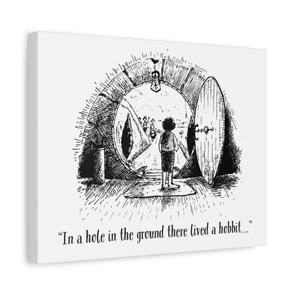 In a Hole in the Ground There Lived a Hobbit - Lord of the Rings Canvas Wall Art