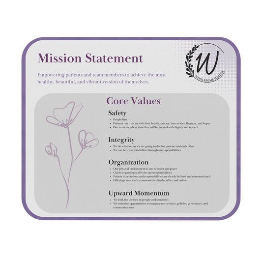 Wholesome Health Mission Statement Mouse Pad