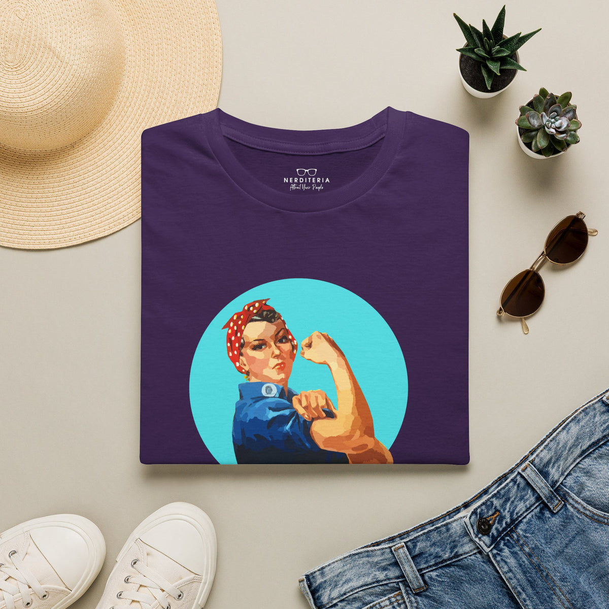 Obstinate Headstrong Rosie The Riveter - Jane Austen Quote T-shirt