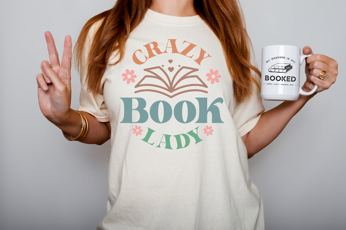 Crazy Book Lady Oversized T-shirt - Book Lovers