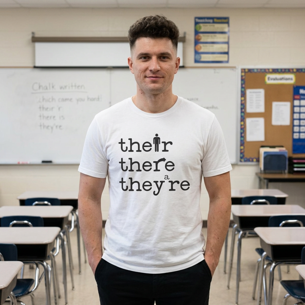 Their, There, They're Softstyle T-Shirt - Nerd Stuff