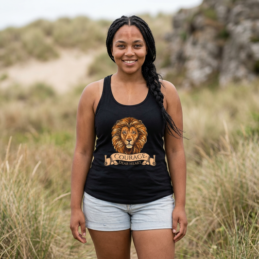 Aslan Courage Dear Heart - Chronicles of Narnia Racerback Tank Top