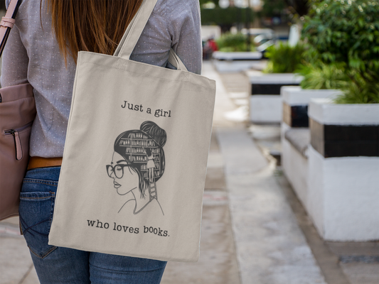 Just a Girl Who Loves Books Canvas Tote Bag
