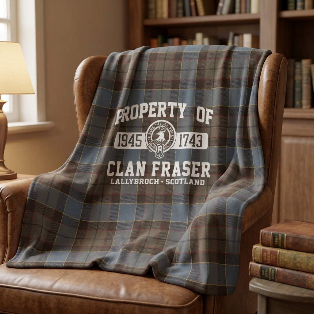 Property of Clan Fraser Sherpa Fleece Blanket - Outlander