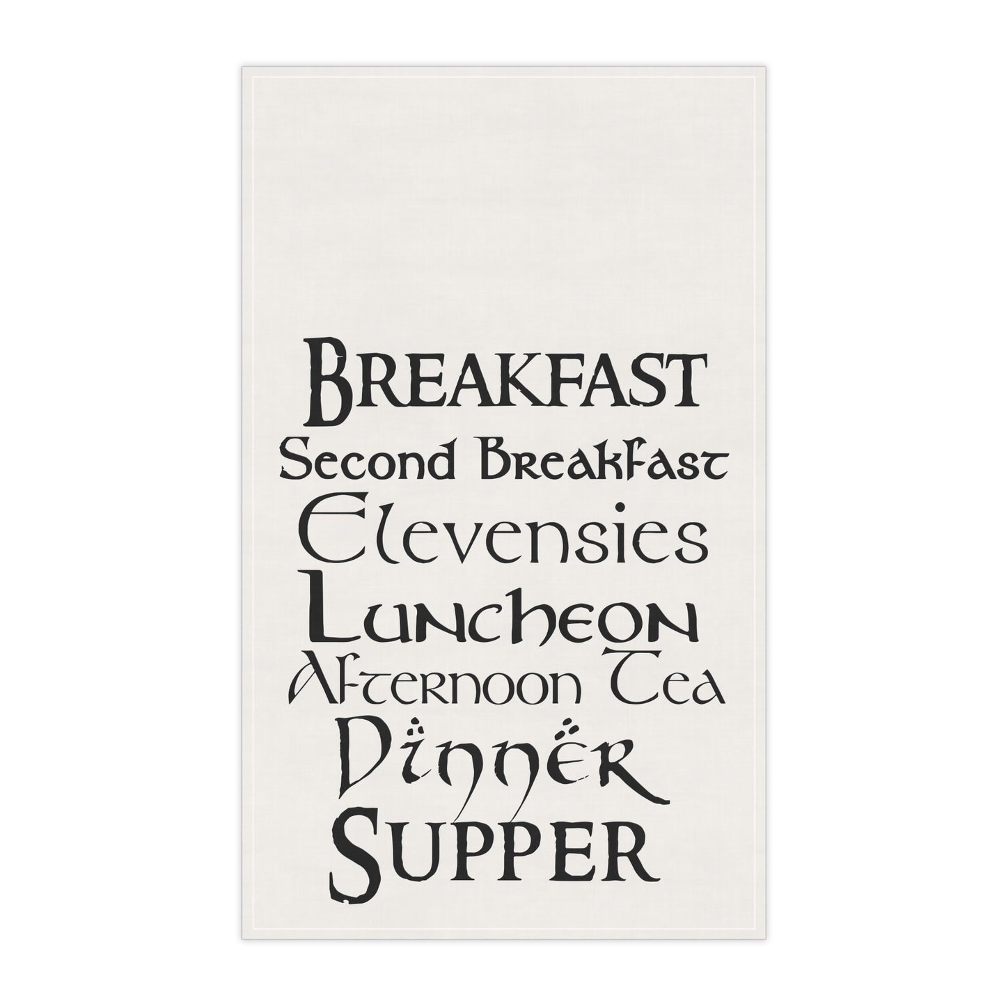 Hobbit Meals Tea Towel - The Lord of the Rings