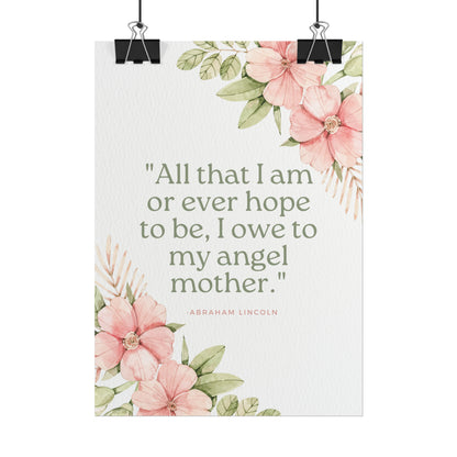 Abraham Lincoln Angel Mother Quote - Fine Art Print