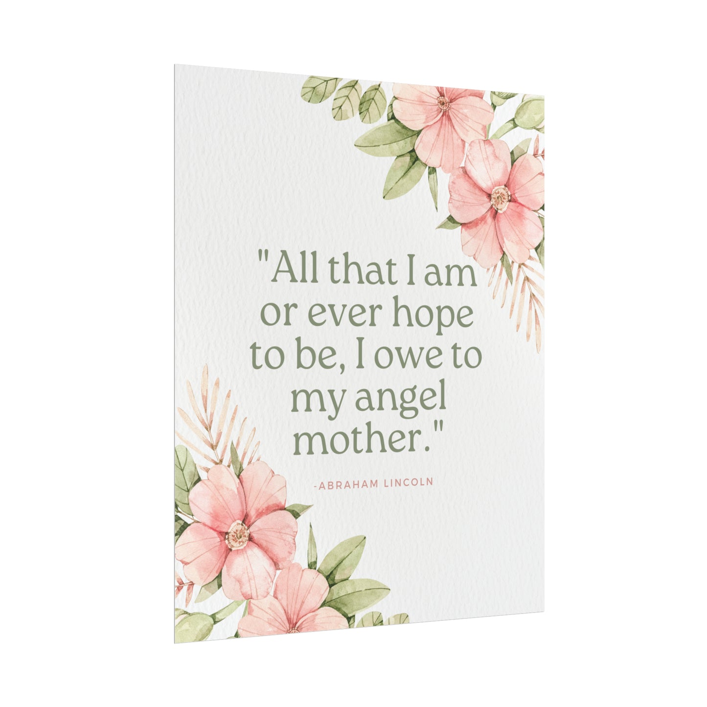 Abraham Lincoln Angel Mother Quote - Fine Art Print